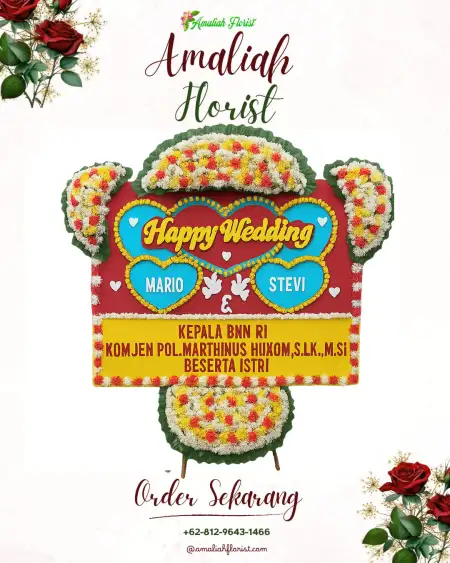 Papan Bunga Pernikahan Getakan